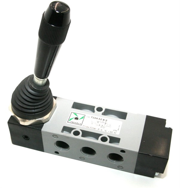 V 5/2 Black lateral lever- pos, 1/4